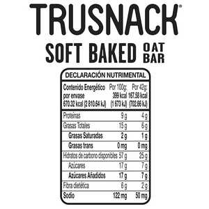 TRUSNACK OAT BAR SOFT BAKED 4 PACK168g