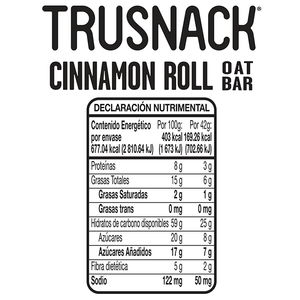 TRUSNACK OAT BAR CINNAMON ROLL Individual 42g