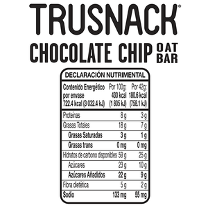 TRUSNACK OAT BAR CHOCOLATE CHIP Individual 42g