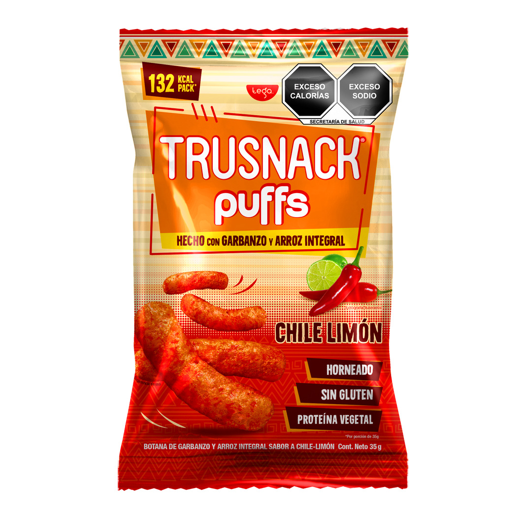 TRUSNACK PUFFS CHILE LIMON 35g