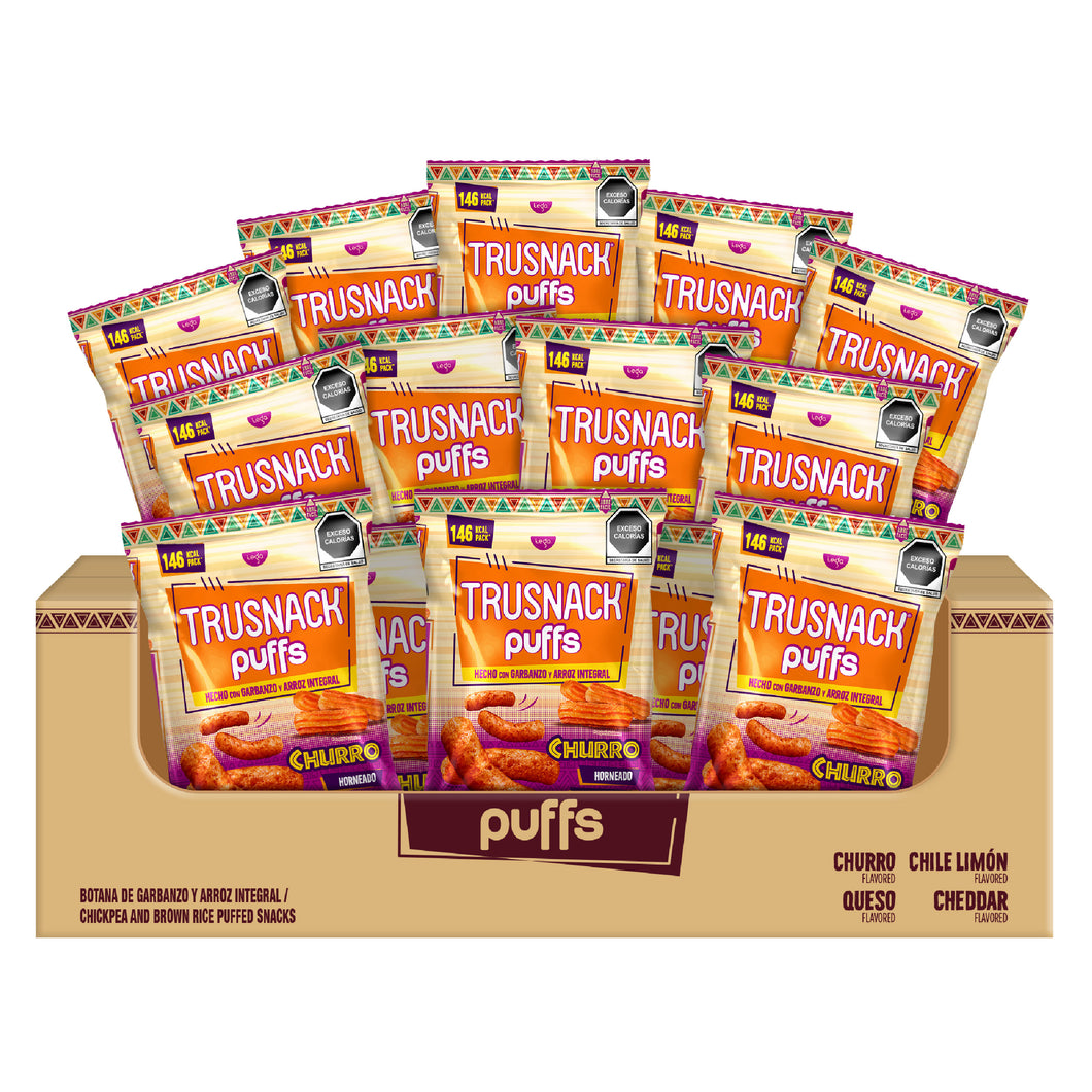 TRUSNACK PUFFS Churro con 25 bolsas de 35g