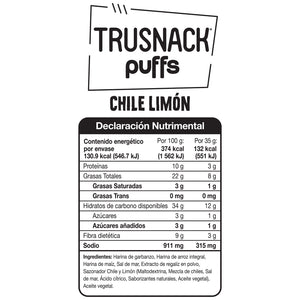 TRUSNACK PUFFS CHILE LIMON 35g